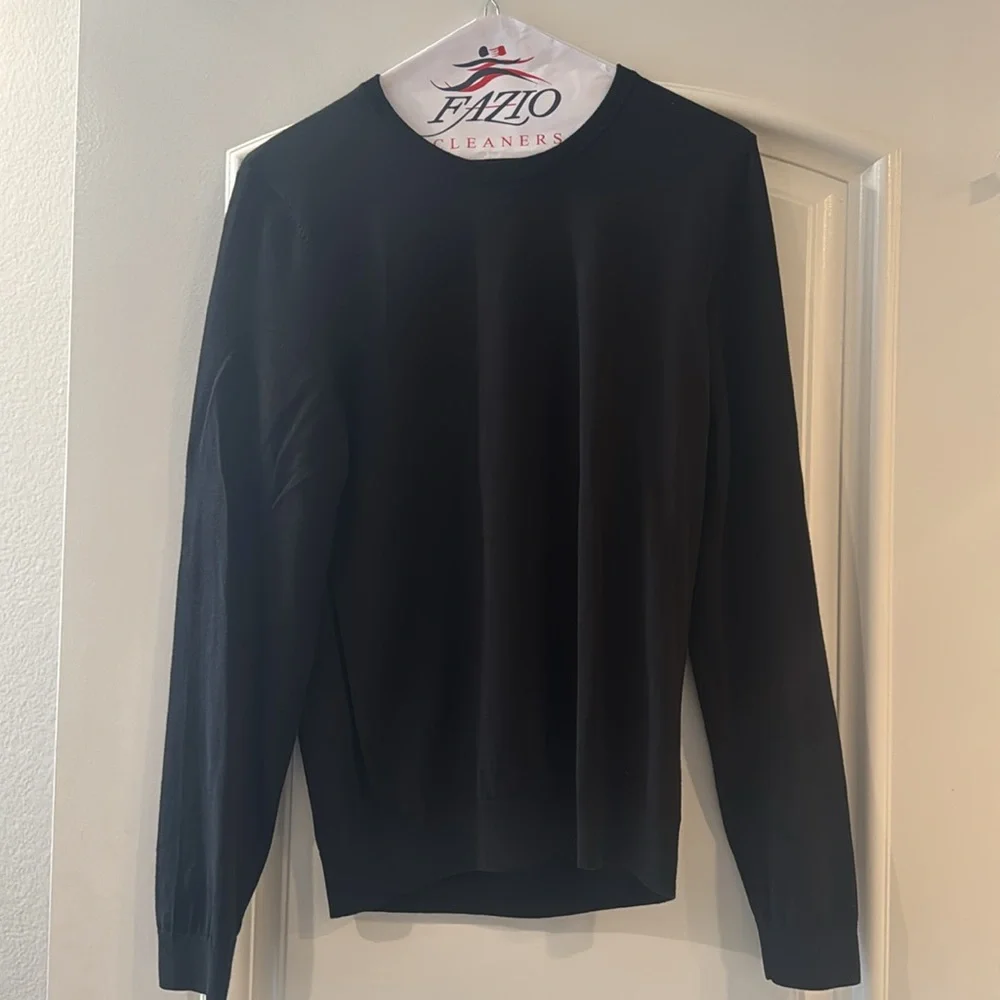 BOSS Slim Fit Black Merino Wool Crewneck Sweater - S - Picture 7 of 16